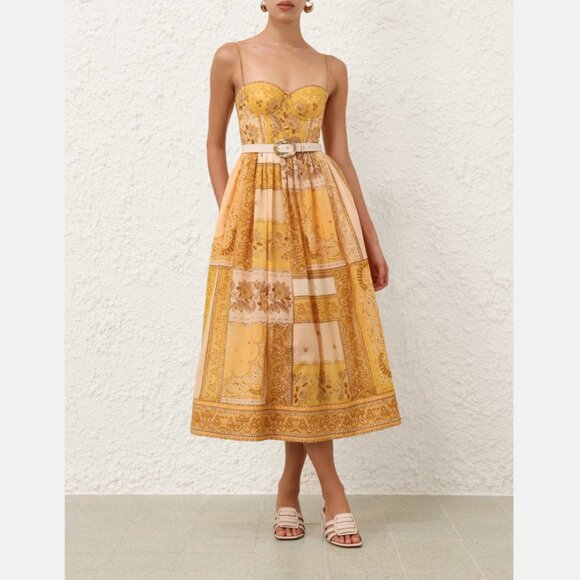 Zimmermann Lucky Corset Midi Dress - Picture 1 of 14